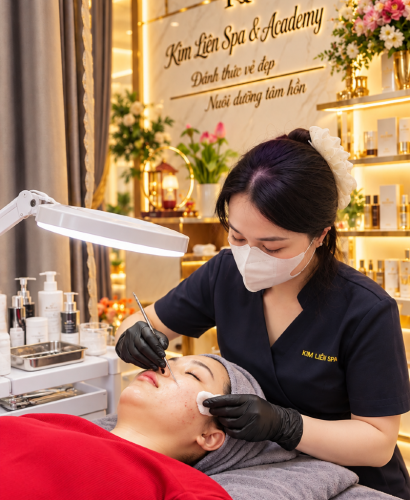 QUY TRÌNH NẶN MỤN CHUẨN Y KHOA 13 BƯỚC TẠI KIM LIÊN SPA